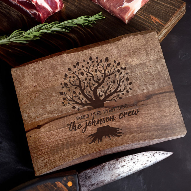 Luxedesigns Personalized Live Edge Mango Wood Cutting Board / Butcher's